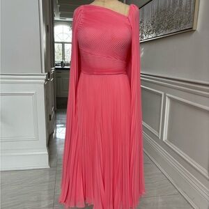Teri Jon Elegant Pink Pleated Dress
